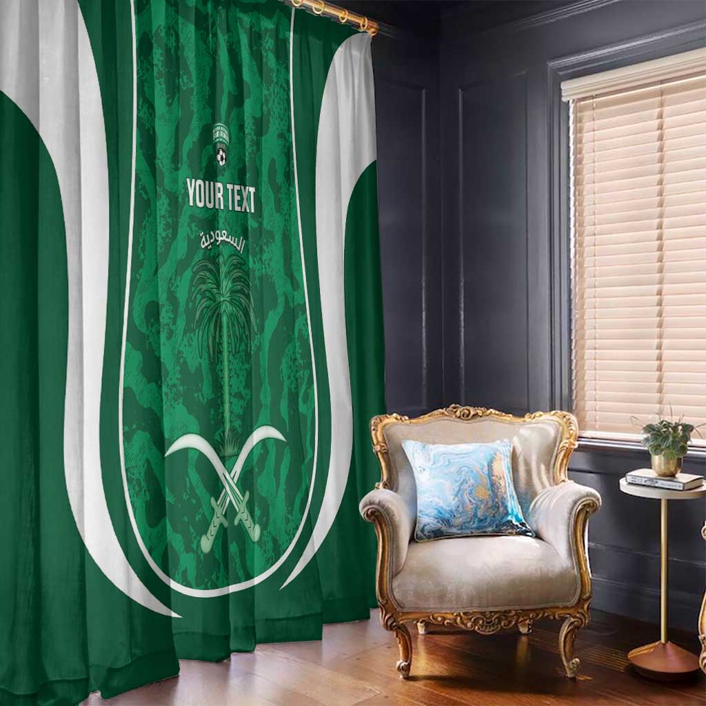 Custom Saudi Arabia Football Window Curtain 2026 Come On Arabian Falcons - Wonder Print Shop