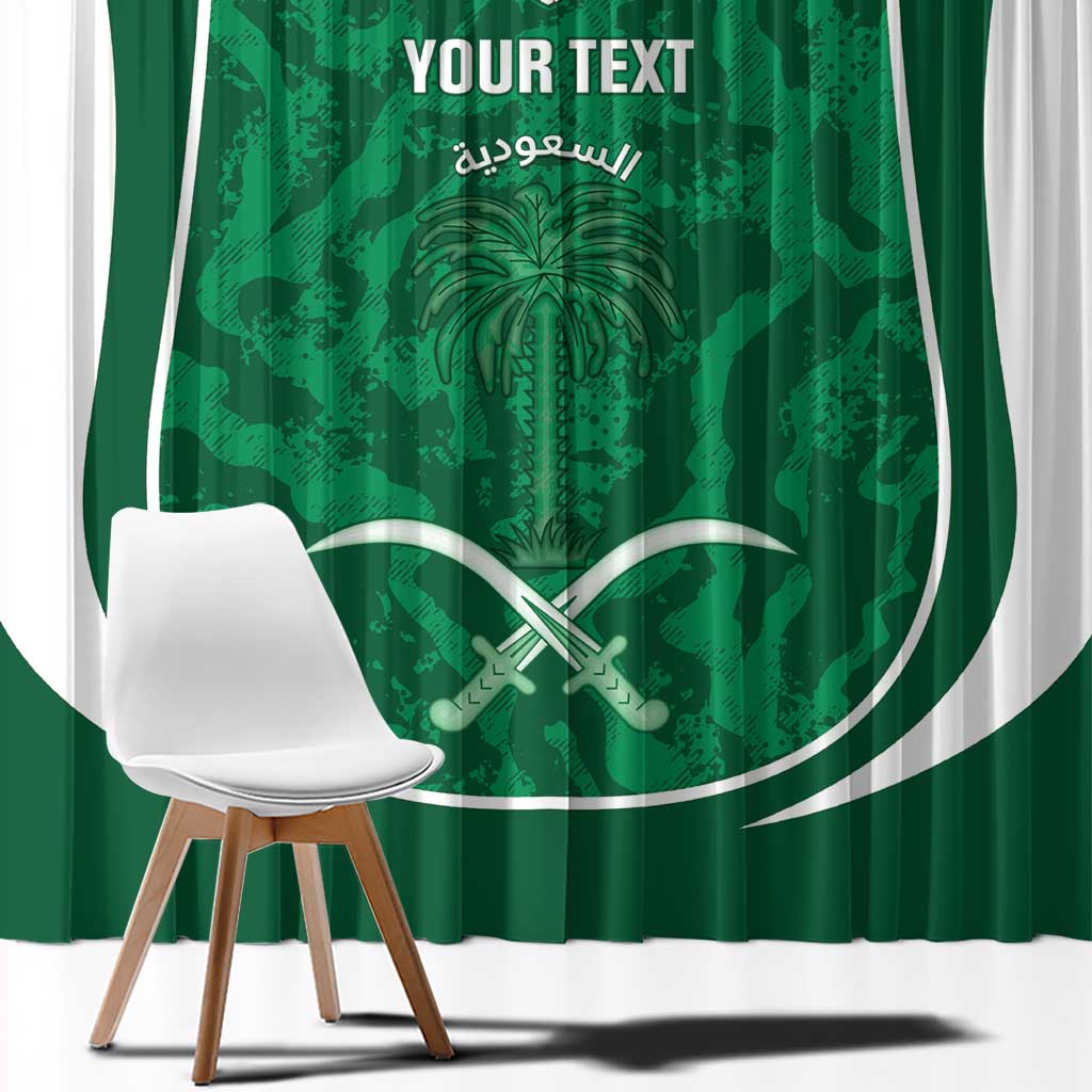 Custom Saudi Arabia Football Window Curtain 2026 Come On Arabian Falcons - Wonder Print Shop