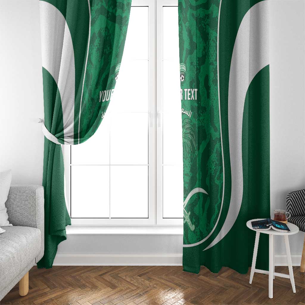 Custom Saudi Arabia Football Window Curtain 2026 Come On Arabian Falcons - Wonder Print Shop