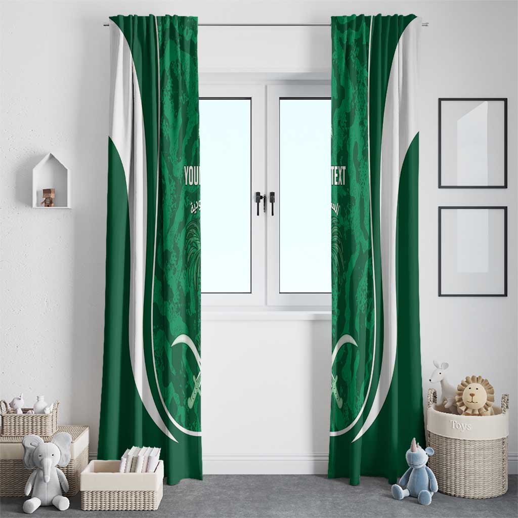 Custom Saudi Arabia Football Window Curtain 2026 Come On Arabian Falcons - Wonder Print Shop