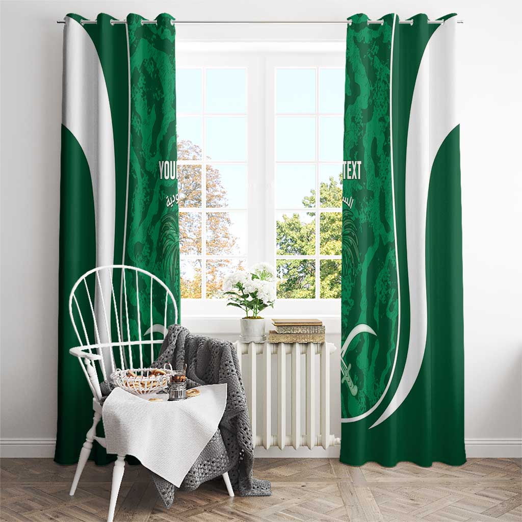 Custom Saudi Arabia Football Window Curtain 2026 Come On Arabian Falcons - Wonder Print Shop