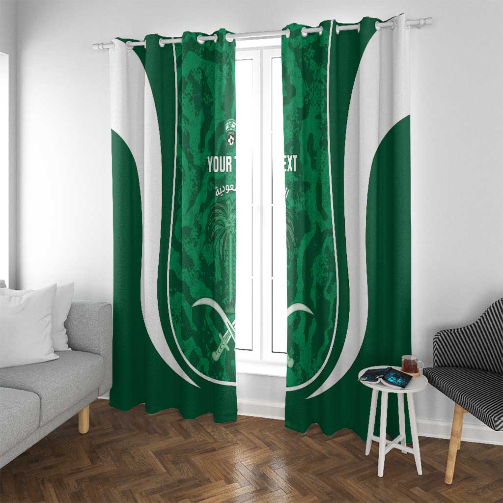 Custom Saudi Arabia Football Window Curtain 2026 Come On Arabian Falcons - Wonder Print Shop