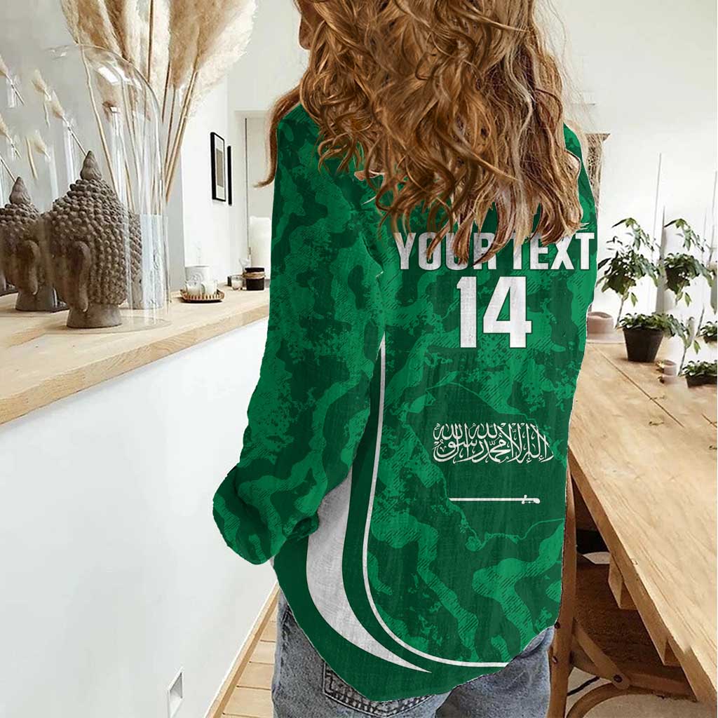 Custom Saudi Arabia Football Women Casual Shirt 2026 Come On Arabian Falcons - Wonder Print Shop