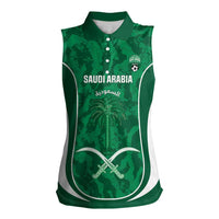 Custom Saudi Arabia Football Women Sleeveless Polo Shirt 2026 Come On Arabian Falcons - Wonder Print Shop