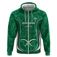Custom Saudi Arabia Football Zip Hoodie 2026 Come On Arabian Falcons - Wonder Print Shop