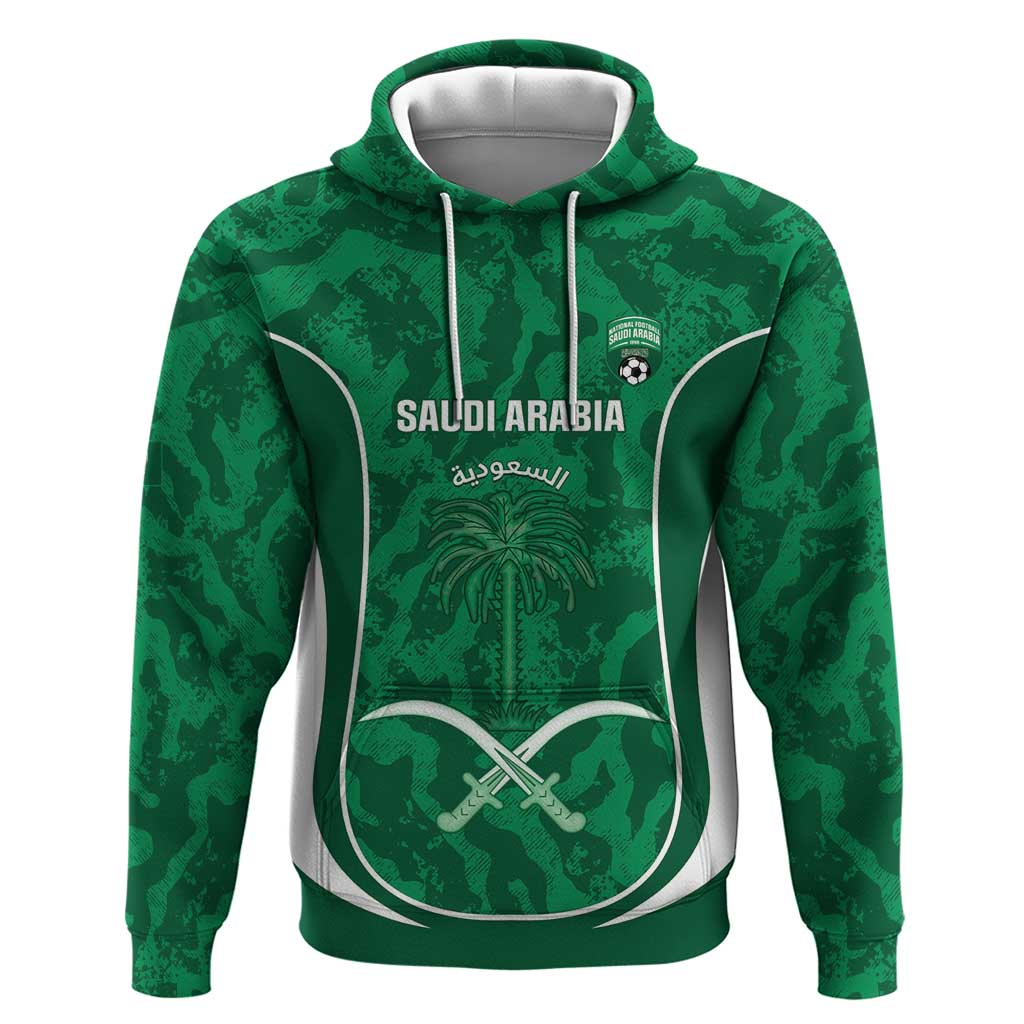 Custom Saudi Arabia Football Zip Hoodie 2026 Come On Arabian Falcons - Wonder Print Shop