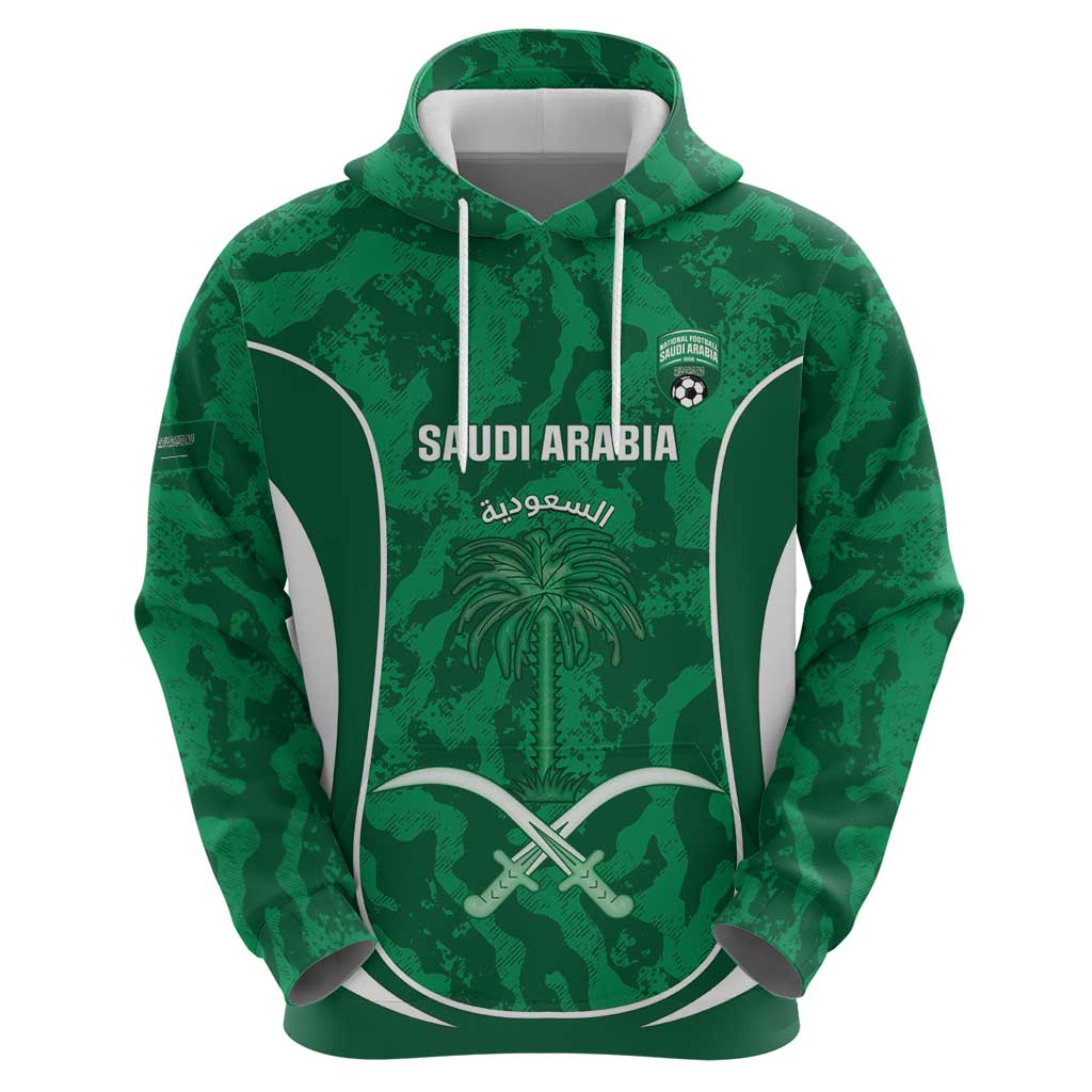 Custom Saudi Arabia Football Zip Hoodie 2026 Come On Arabian Falcons - Wonder Print Shop