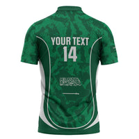 Custom Saudi Arabia Football Zipper Polo Shirt 2026 Come On Arabian Falcons - Wonder Print Shop