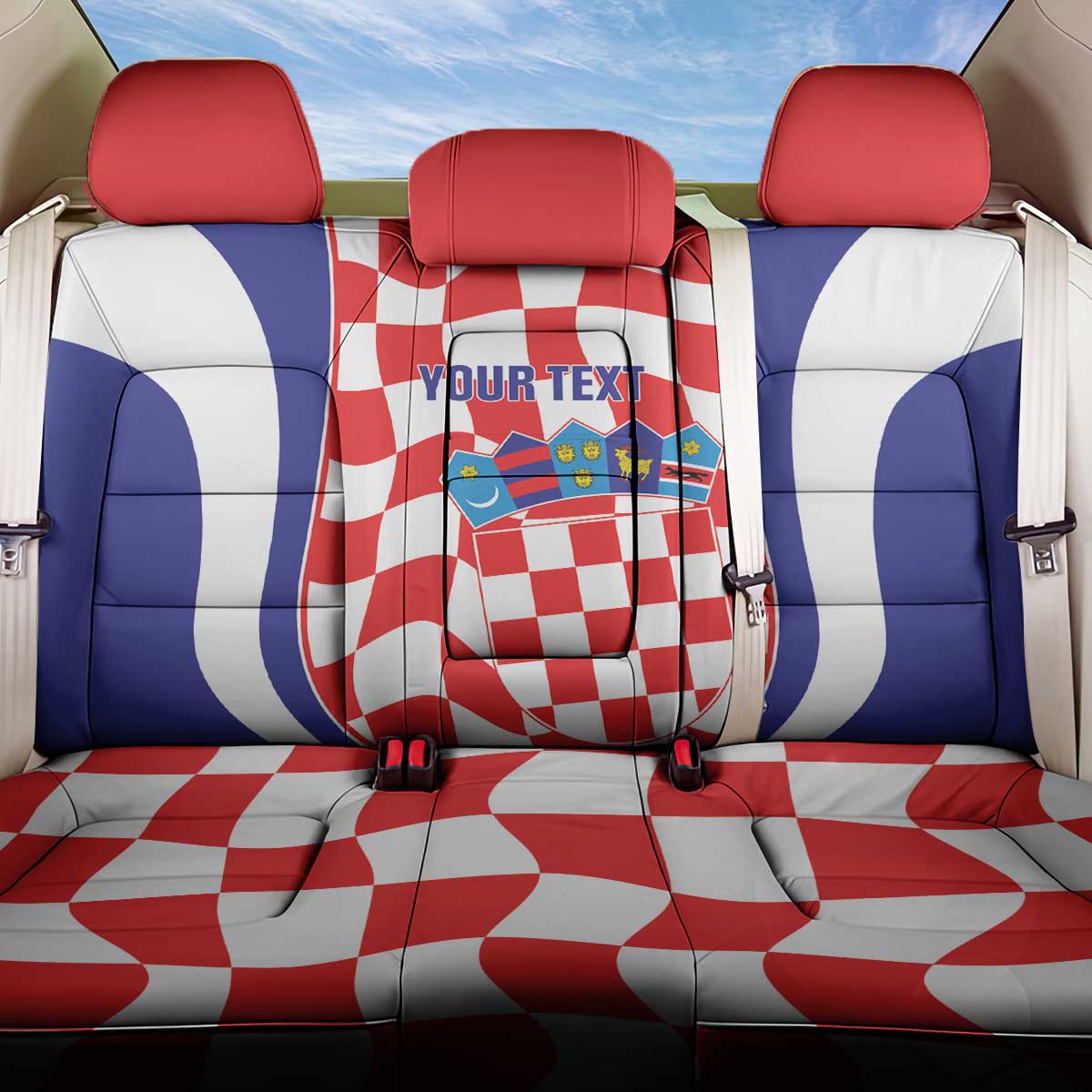 Custom Croatia Football Back Car Seat Cover 2026 Come On Vatreni Hrvatska - Wonder Print Shop
