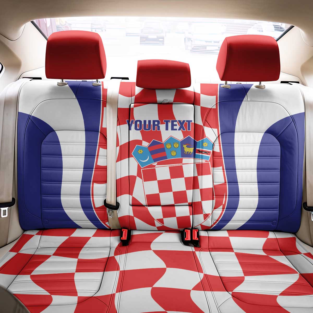 Custom Croatia Football Back Car Seat Cover 2026 Come On Vatreni Hrvatska - Wonder Print Shop