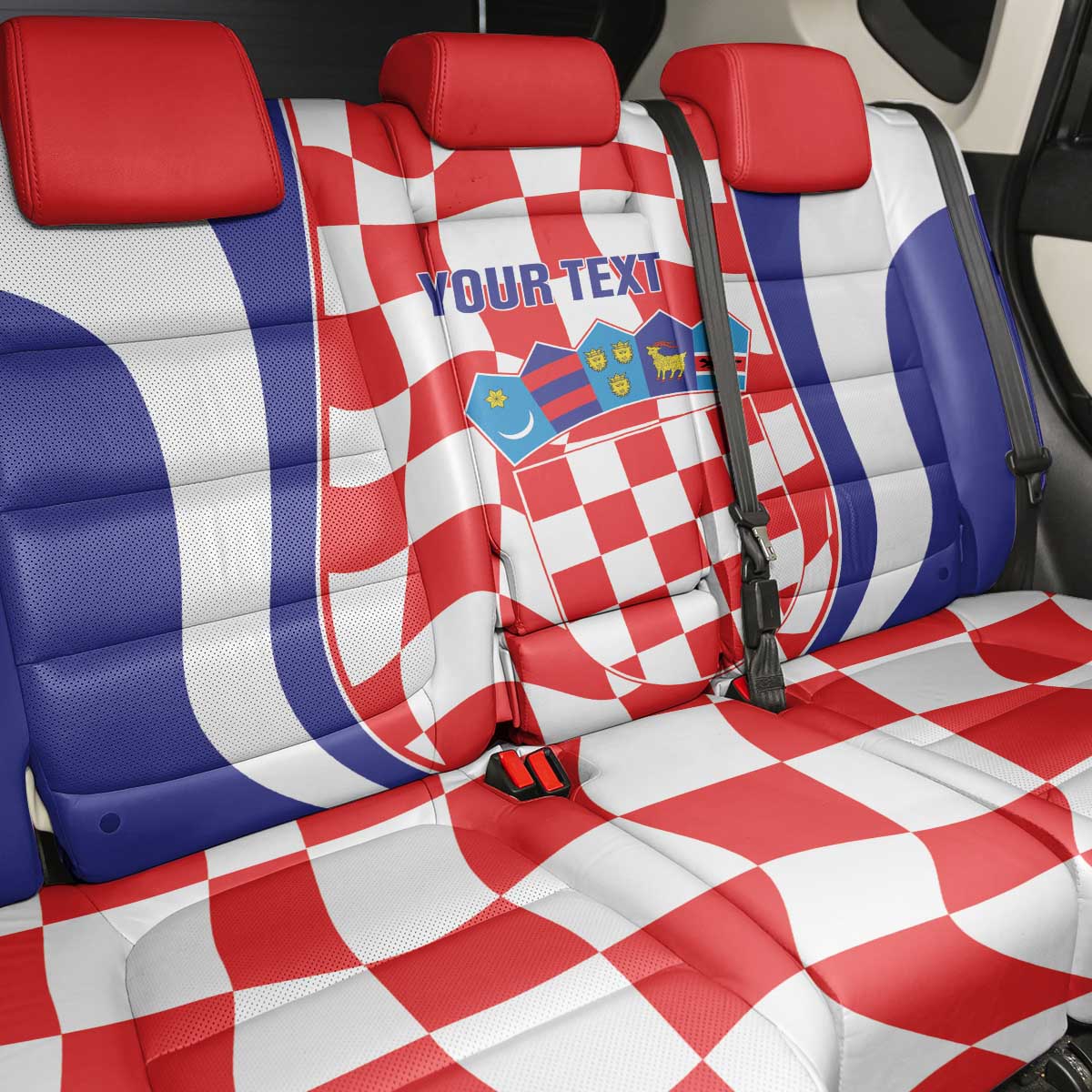 Custom Croatia Football Back Car Seat Cover 2026 Come On Vatreni Hrvatska - Wonder Print Shop