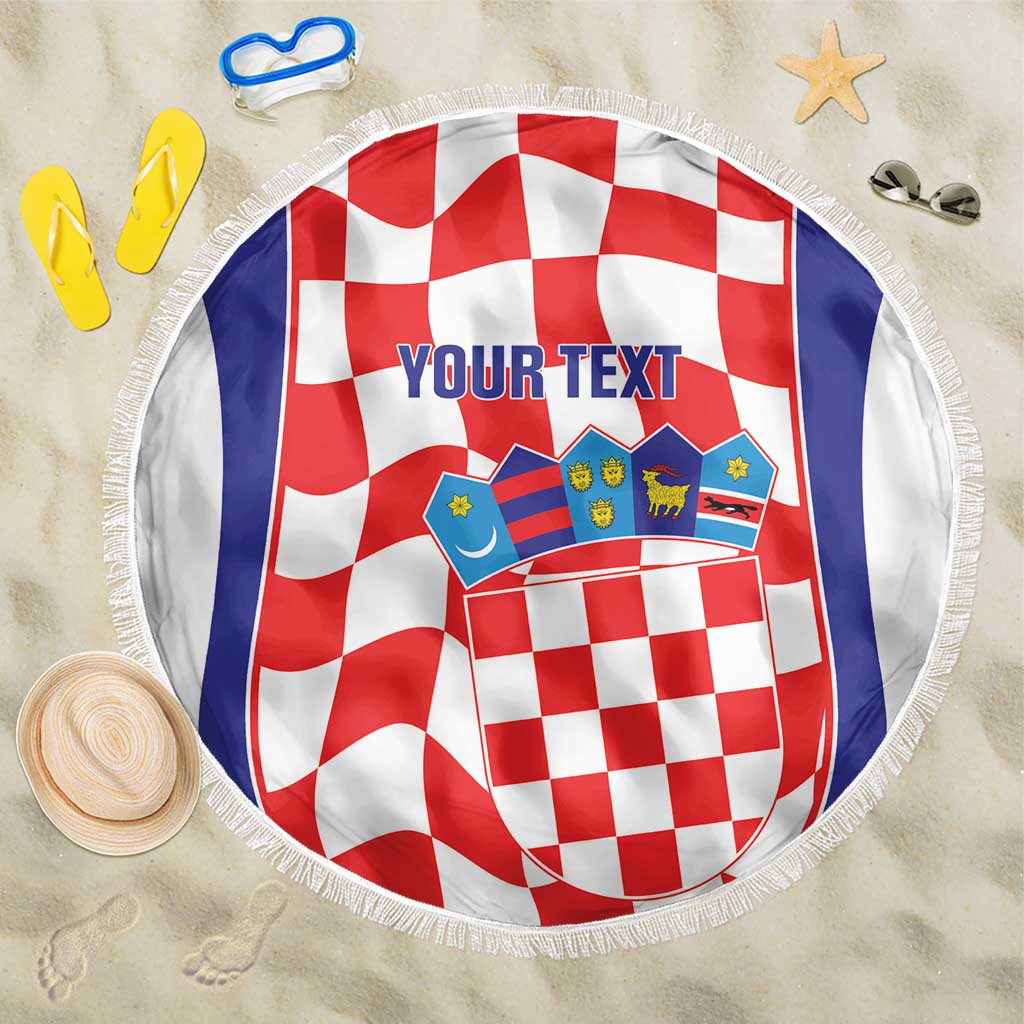 Custom Croatia Football Beach Blanket 2026 Come On Vatreni Hrvatska - Wonder Print Shop