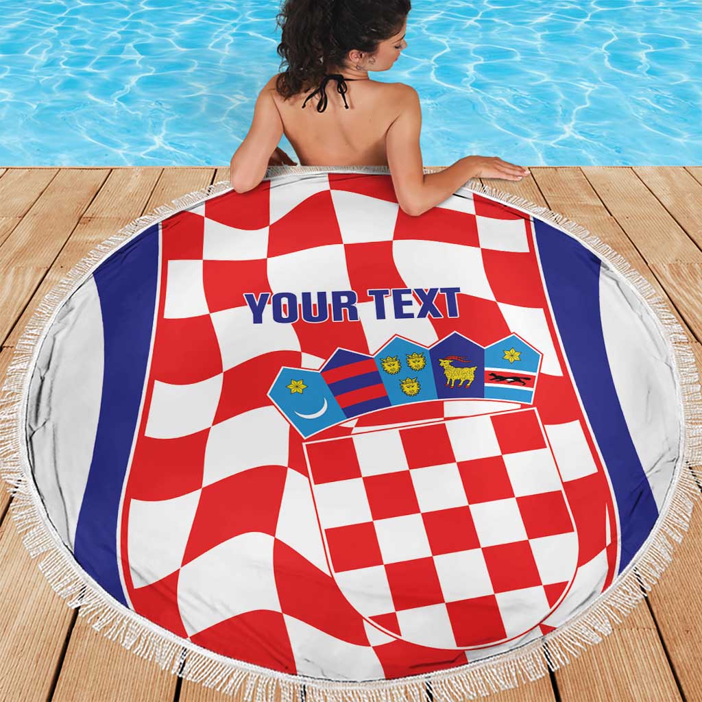 Custom Croatia Football Beach Blanket 2026 Come On Vatreni Hrvatska - Wonder Print Shop
