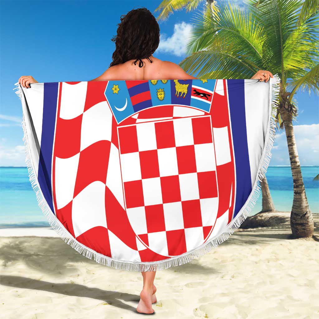 Custom Croatia Football Beach Blanket 2026 Come On Vatreni Hrvatska - Wonder Print Shop