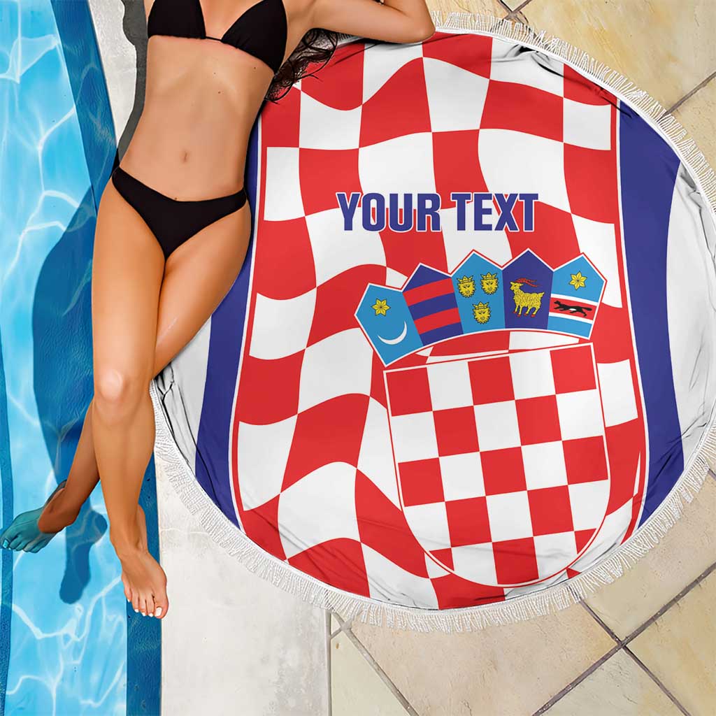 Custom Croatia Football Beach Blanket 2026 Come On Vatreni Hrvatska - Wonder Print Shop