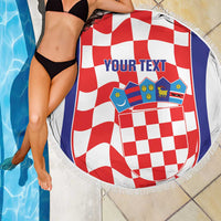 Custom Croatia Football Beach Blanket 2026 Come On Vatreni Hrvatska - Wonder Print Shop