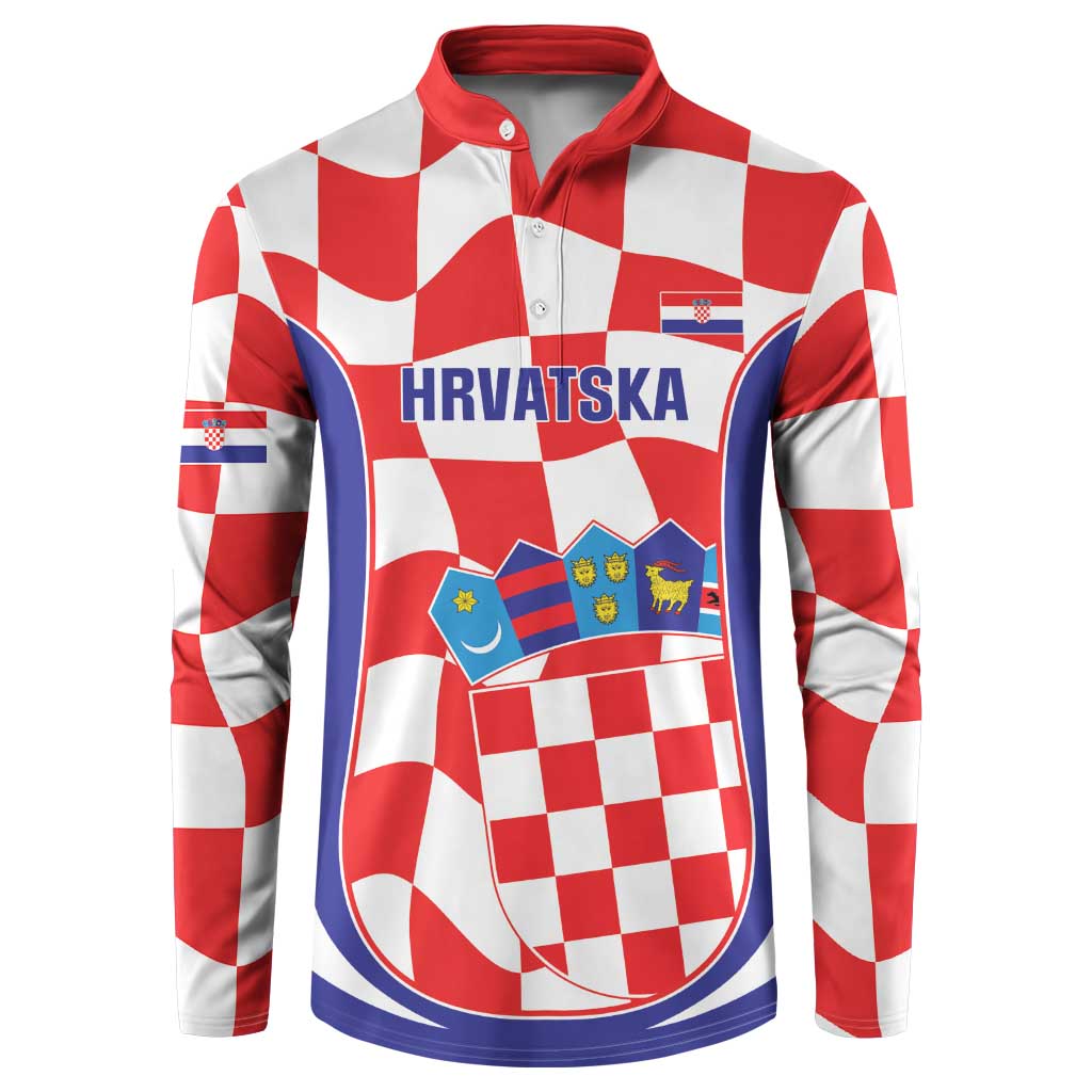 Custom Croatia Football Button Sweatshirt 2026 Come On Vatreni Hrvatska - Wonder Print Shop