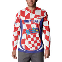 Custom Croatia Football Button Sweatshirt 2026 Come On Vatreni Hrvatska - Wonder Print Shop