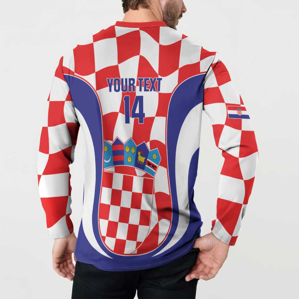 Custom Croatia Football Button Sweatshirt 2026 Come On Vatreni Hrvatska - Wonder Print Shop