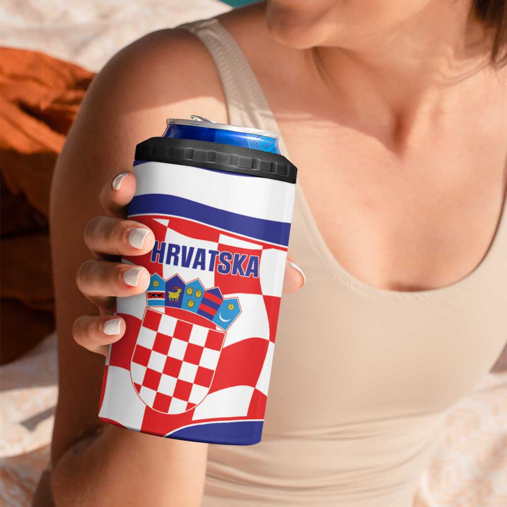 Custom Croatia Football 4 in 1 Can Cooler Tumbler 2026 Come On Vatreni Hrvatska - Wonder Print Shop