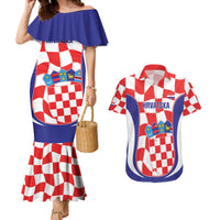 Custom Croatia Football Couples Matching Mermaid Dress and Hawaiian Shirt 2026 Come On Vatreni Hrvatska - Wonder Print Shop