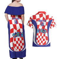 Custom Croatia Football Couples Matching Off Shoulder Maxi Dress and Hawaiian Shirt 2026 Come On Vatreni Hrvatska - Wonder Print Shop