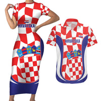 Custom Croatia Football Couples Matching Short Sleeve Bodycon Dress and Hawaiian Shirt 2026 Come On Vatreni Hrvatska - Wonder Print Shop