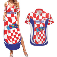 Custom Croatia Football Couples Matching Summer Maxi Dress and Hawaiian Shirt 2026 Come On Vatreni Hrvatska - Wonder Print Shop