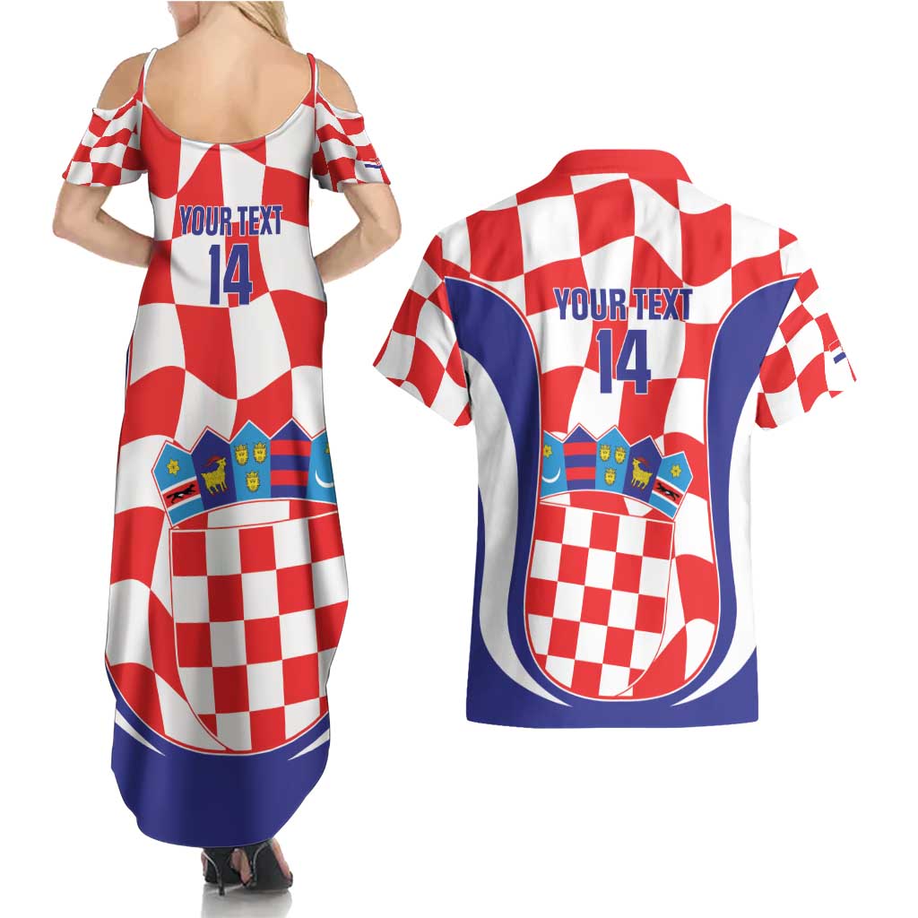 Custom Croatia Football Couples Matching Summer Maxi Dress and Hawaiian Shirt 2026 Come On Vatreni Hrvatska - Wonder Print Shop