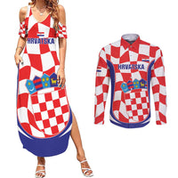 Custom Croatia Football Couples Matching Summer Maxi Dress and Long Sleeve Button Shirt 2026 Come On Vatreni Hrvatska - Wonder Print Shop