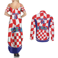 Custom Croatia Football Couples Matching Summer Maxi Dress and Long Sleeve Button Shirt 2026 Come On Vatreni Hrvatska - Wonder Print Shop