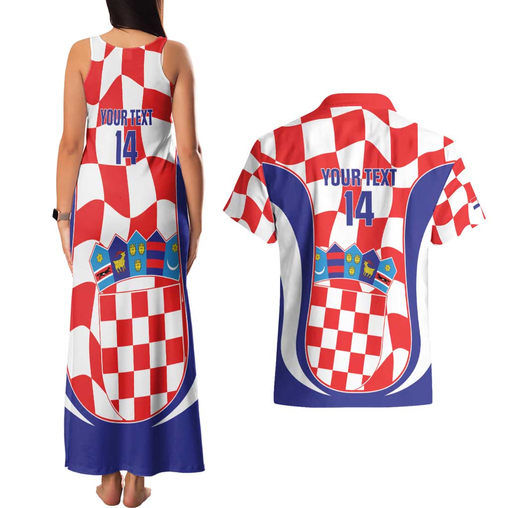 Custom Croatia Football Couples Matching Tank Maxi Dress and Hawaiian Shirt 2026 Come On Vatreni Hrvatska - Wonder Print Shop