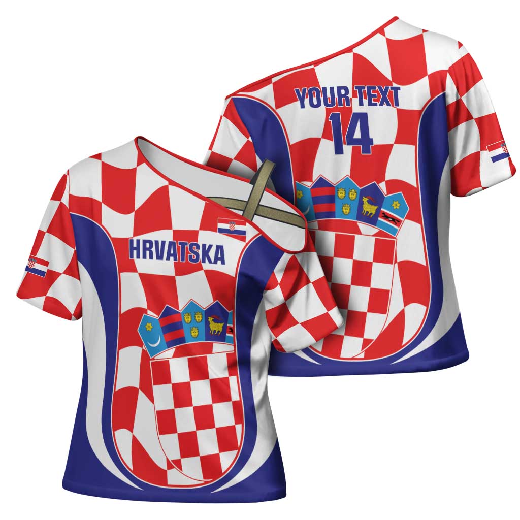 Custom Croatia Football Cross Shoulder Shirt 2026 Come On Vatreni Hrvatska - Wonder Print Shop