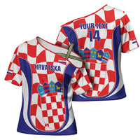 Custom Croatia Football Cross Shoulder Shirt 2026 Come On Vatreni Hrvatska - Wonder Print Shop