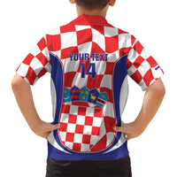Custom Croatia Football Family Matching Long Sleeve Bodycon Dress and Hawaiian Shirt 2026 Come On Vatreni Hrvatska - Wonder Print Shop
