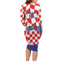 Custom Croatia Football Family Matching Long Sleeve Bodycon Dress and Hawaiian Shirt 2026 Come On Vatreni Hrvatska - Wonder Print Shop