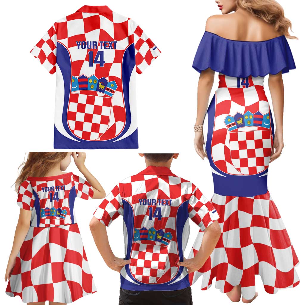 Custom Croatia Football Family Matching Mermaid Dress and Hawaiian Shirt 2026 Come On Vatreni Hrvatska - Wonder Print Shop