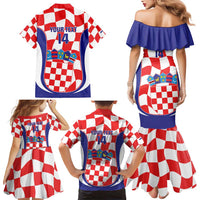 Custom Croatia Football Family Matching Mermaid Dress and Hawaiian Shirt 2026 Come On Vatreni Hrvatska - Wonder Print Shop