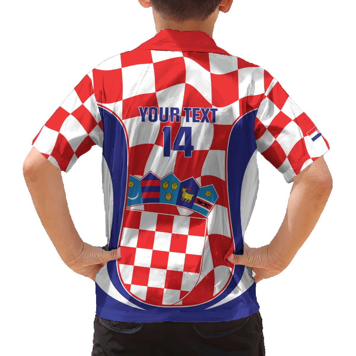 Custom Croatia Football Family Matching Off The Shoulder Long Sleeve Dress and Hawaiian Shirt 2026 Come On Vatreni Hrvatska - Wonder Print Shop