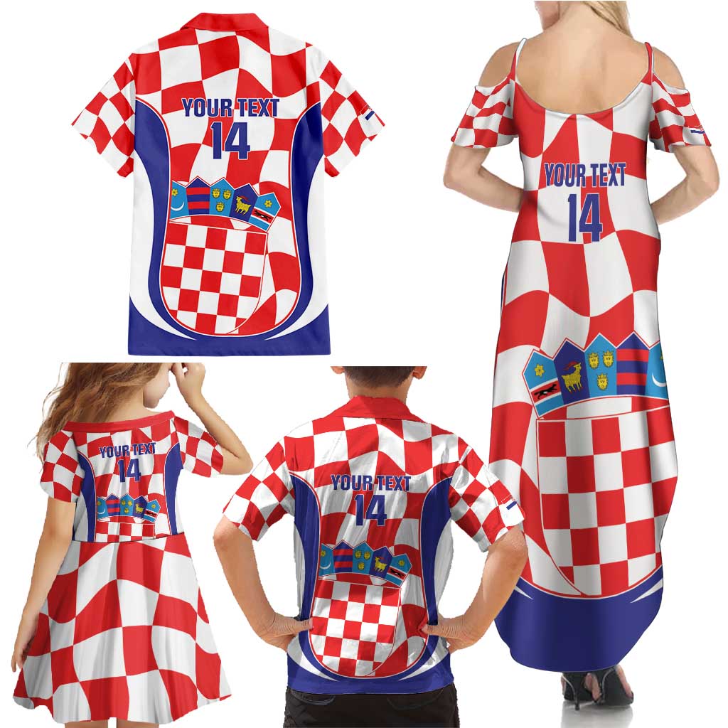 Custom Croatia Football Family Matching Summer Maxi Dress and Hawaiian Shirt 2026 Come On Vatreni Hrvatska - Wonder Print Shop