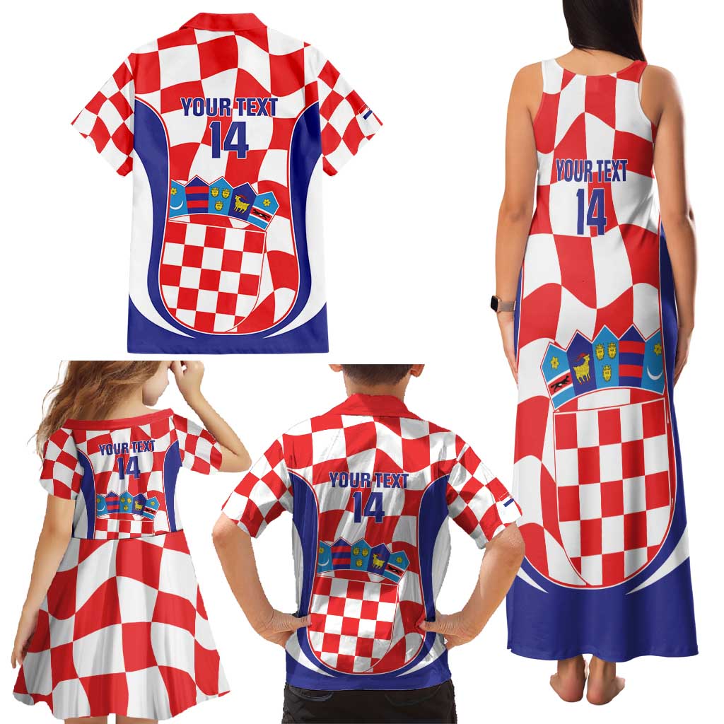 Custom Croatia Football Family Matching Tank Maxi Dress and Hawaiian Shirt 2026 Come On Vatreni Hrvatska - Wonder Print Shop
