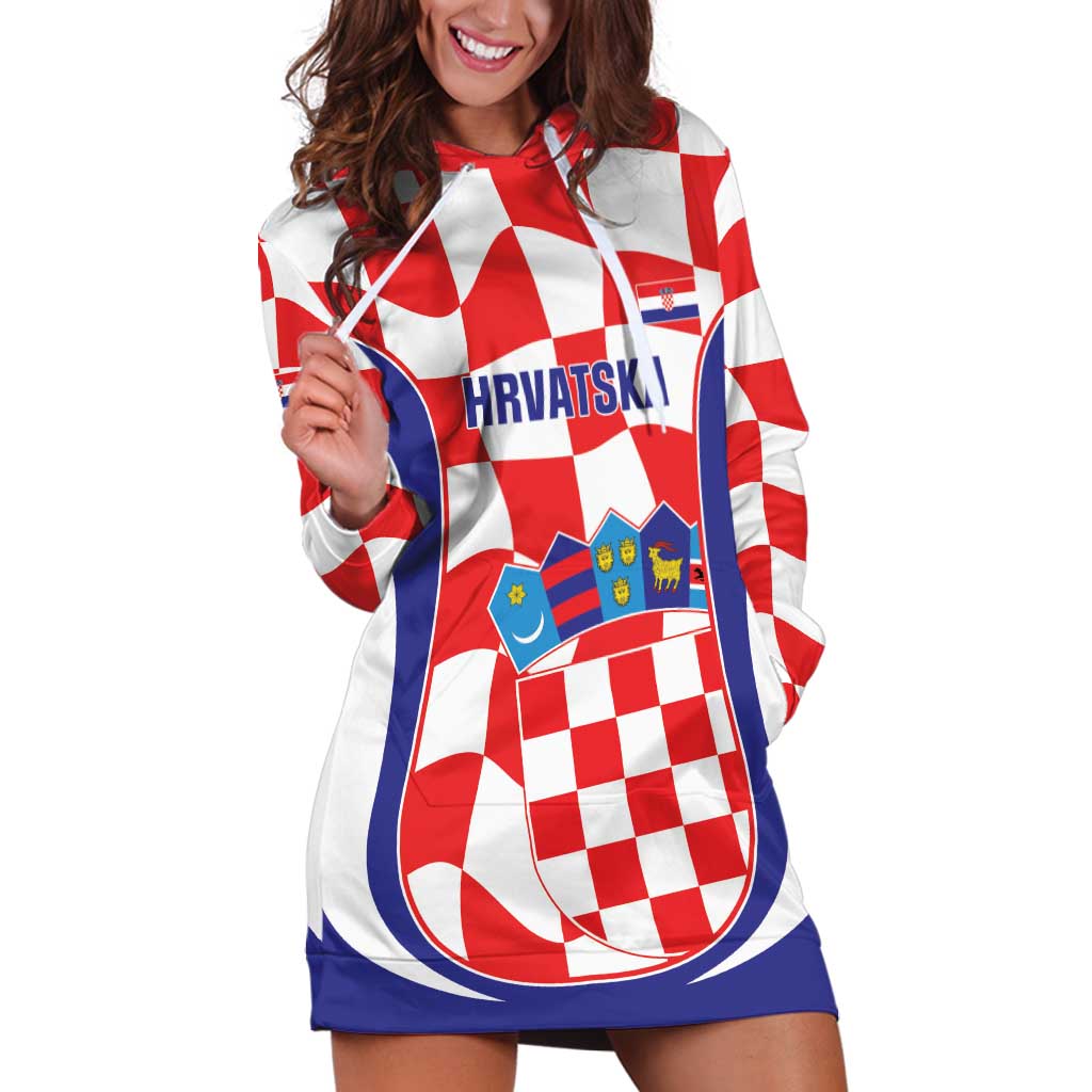 Custom Croatia Football Hoodie Dress 2026 Come On Vatreni Hrvatska - Wonder Print Shop