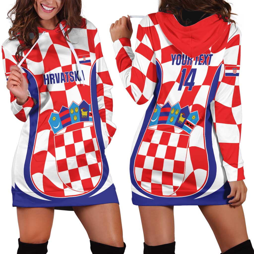 Custom Croatia Football Hoodie Dress 2026 Come On Vatreni Hrvatska - Wonder Print Shop
