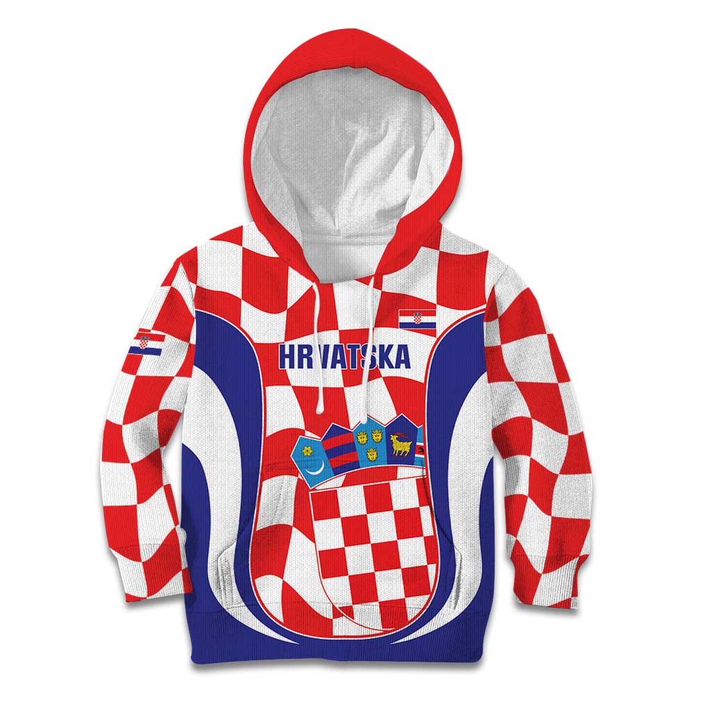 Custom Croatia Football Kid Hoodie 2026 Come On Vatreni Hrvatska - Wonder Print Shop
