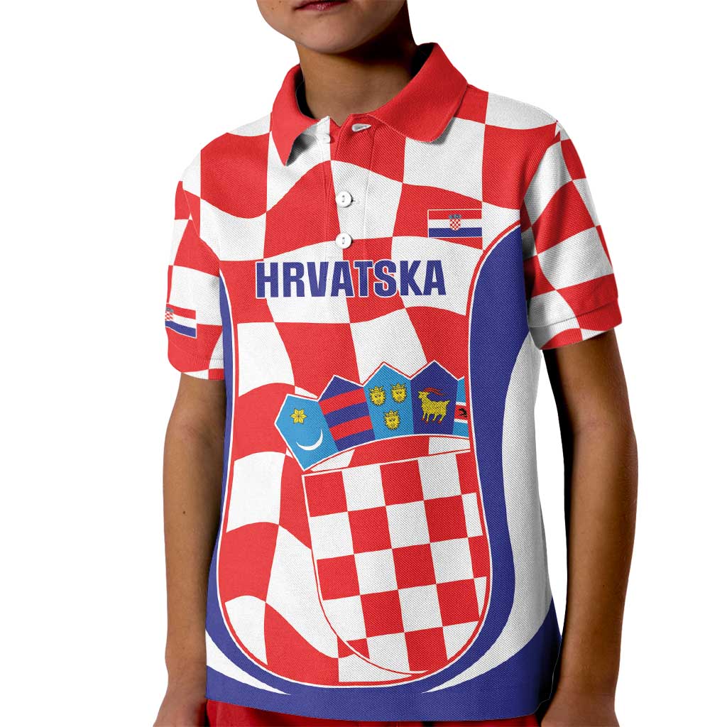 Custom Croatia Football Kid Polo Shirt 2026 Come On Vatreni Hrvatska - Wonder Print Shop