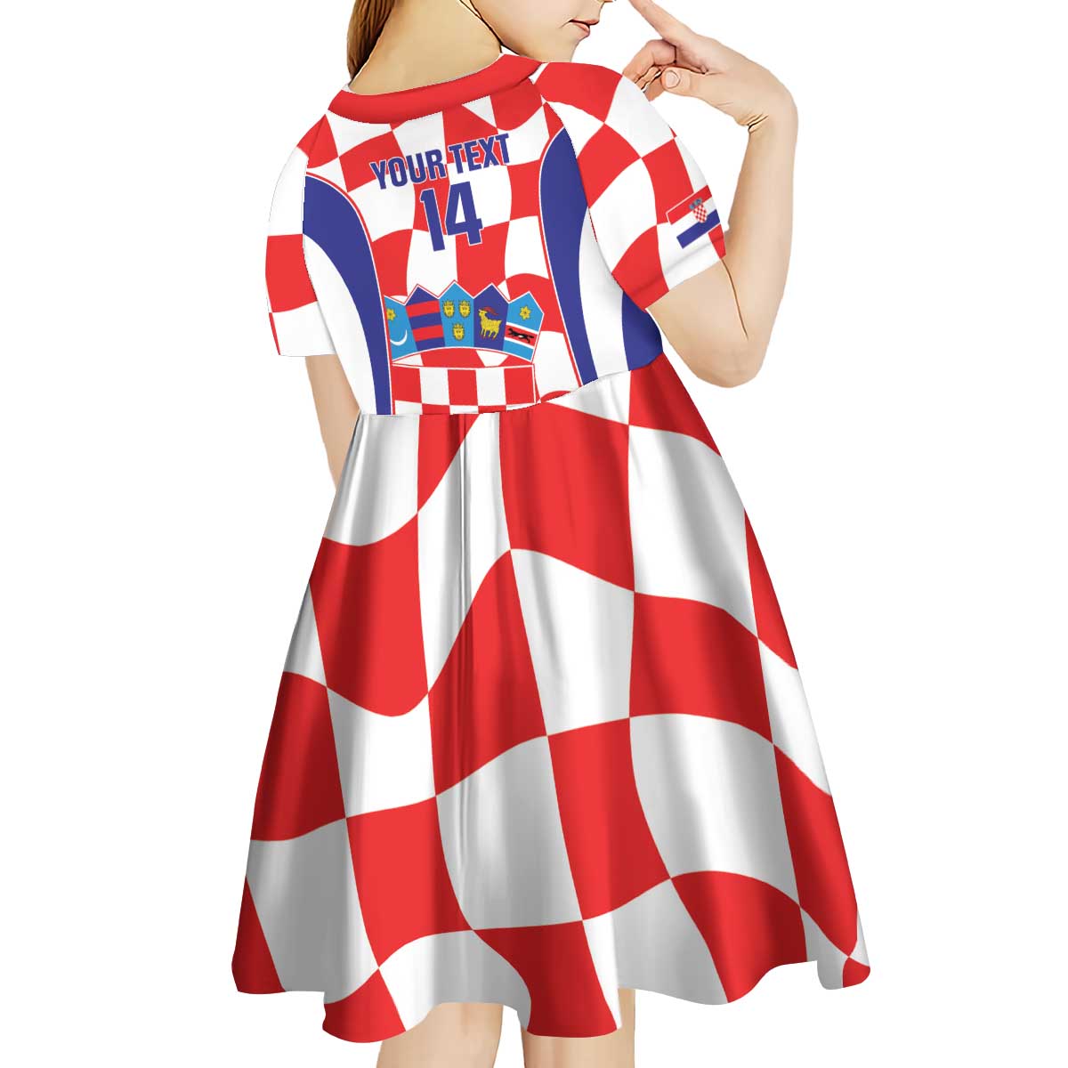 Custom Croatia Football Kid Short Sleeve Dress 2026 Come On Vatreni Hrvatska - Wonder Print Shop