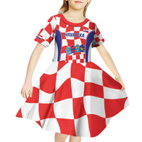 Custom Croatia Football Kid Short Sleeve Dress 2026 Come On Vatreni Hrvatska - Wonder Print Shop