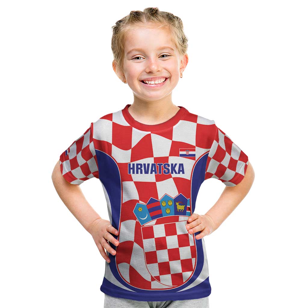 Custom Croatia Football Kid T Shirt 2026 Come On Vatreni Hrvatska - Wonder Print Shop