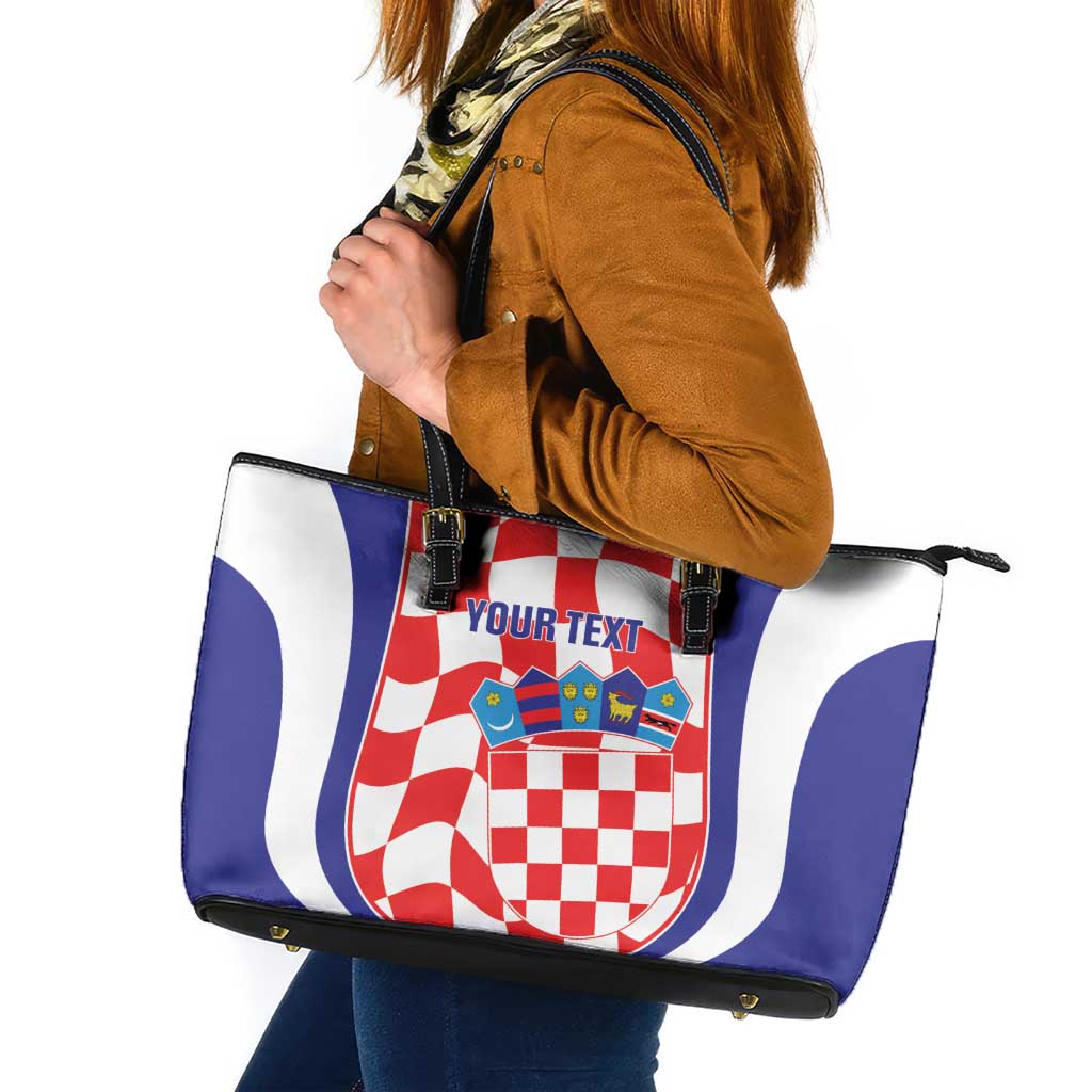 Custom Croatia Football Leather Tote Bag 2026 Come On Vatreni Hrvatska - Wonder Print Shop