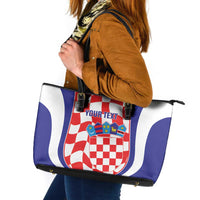 Custom Croatia Football Leather Tote Bag 2026 Come On Vatreni Hrvatska - Wonder Print Shop